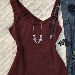 Original Burgundy Cami Top T-Shirt Women